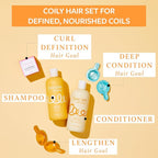Function of Beauty Coily Hair Set with Shampoo, Conditioner & Add-In Booster Treatment - Curl Definition, Lengthen & Deep Condition Booster Shot to Enhance Shampoo, Conditioners & Hair Care Products