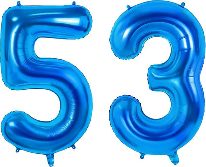 Number 53 Balloons for 53rd Birthday Party Decorations, 0-100 Large No.53 by Joycard