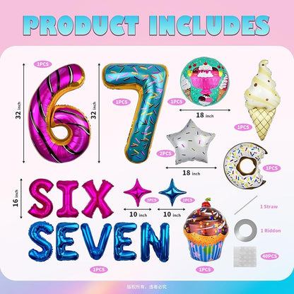 6 7 Birthday Decorations, 6 7 Balloons - Image 2