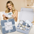 Get Well Gifts for Women Self Care Gifts Basket - Relaxing Spa Care Package After Surgery Thinking of You Birthday Gift - Feel Better Sympathy Gift Set for Her Mom Sister Friend Wife (Blue)
