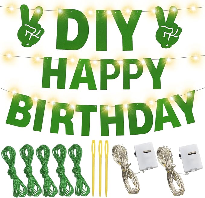 167Pcs DIY Glitter Customizable Banner Kit Custom Banner DIY Happy Birthday - Image 2