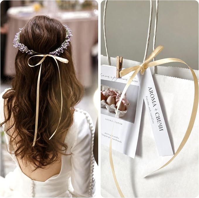 KINGLAKE Champagne Gold Satin Ribbon - Image 7