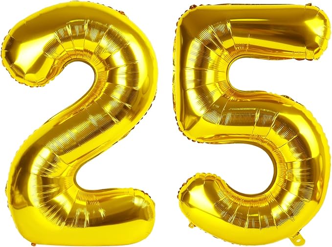 25 Balloon 40 inch Gold Number Balloons by Enyeopd