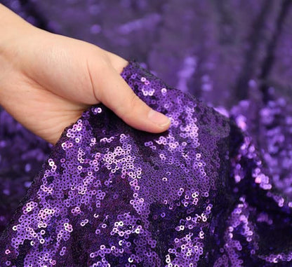 Poise3EHome 2ft x 8ft Purple Sequin Photography Backdrop Curtain 2 Panels - Image 3