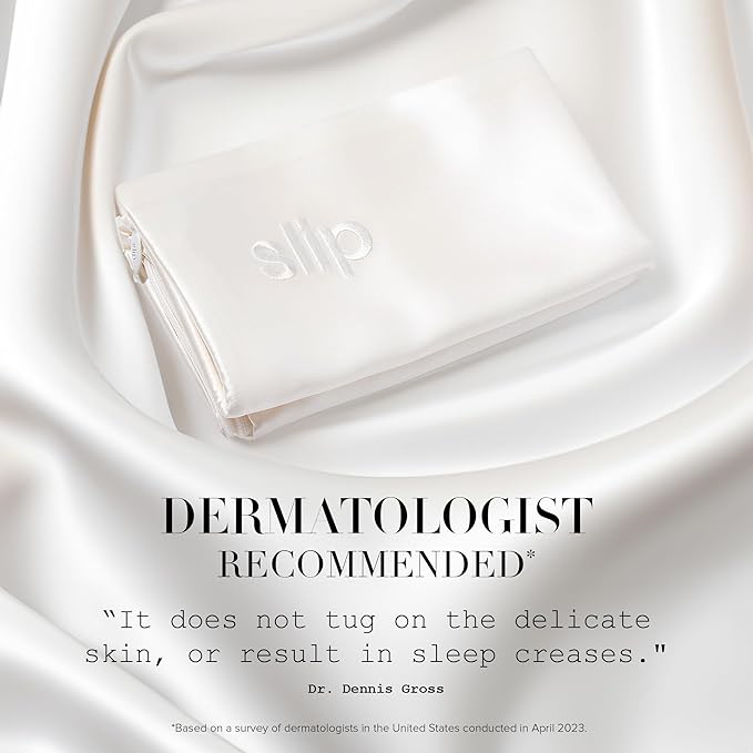 slip King Pure Silk Pillow Case - 100% Pure 22 Momme Mulberry Silk - King Size Standard Pillow Case -Anti-BedHead, Anti-Sleep Crease, White (20" x 36")