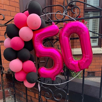 40 Inch Hot Pink 50 Number Balloons Giant Jumbo Huge 50 Foil Mylar Helium - Image 3