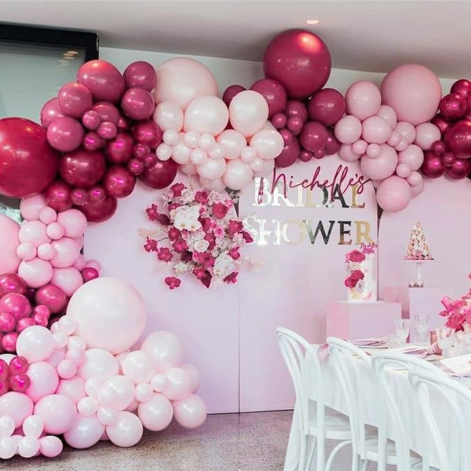 PartyWoo Dusty Pink Balloon Arch Kit 100pcs Pink and Rose Balloons | Dusty - Image 6