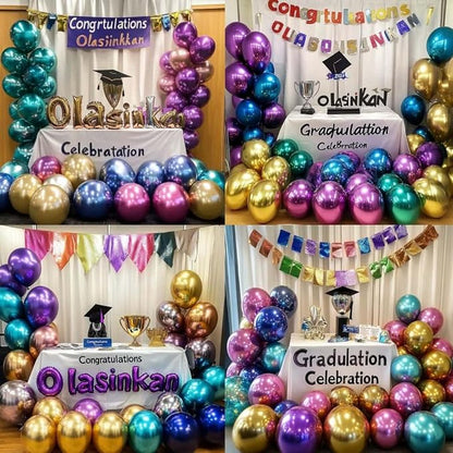 300 Pcs Metallic Chrome Balloons 12 Inch Colorful Party Balloon - Image 6