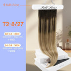 Full Shine Dark Brown Balayage Clip in Extensions Real Human Hair 18 Inch Clip on Hair Extensions for Women Balayage Dark Brown Ombre Honey Blonde 7 Pcs 120 G