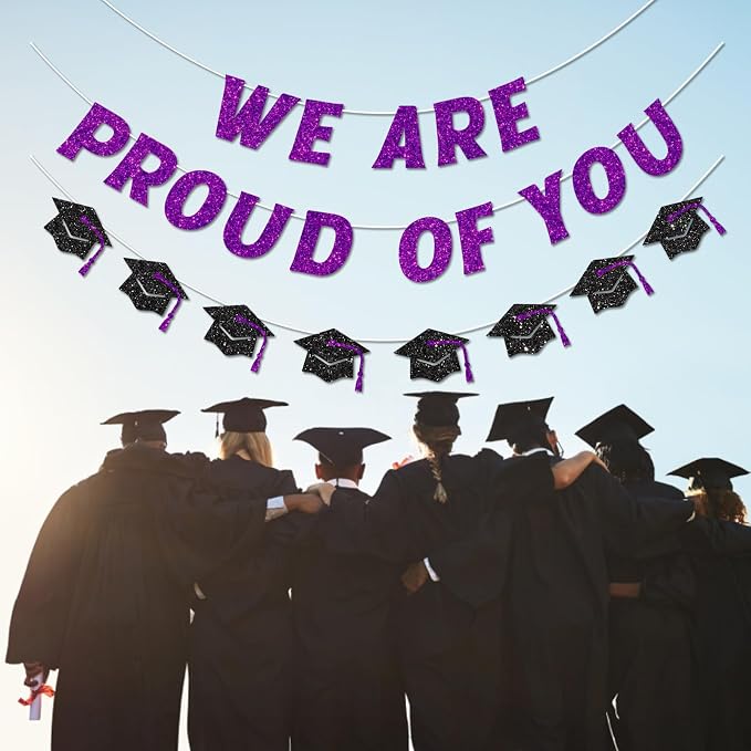 We Are So Proud of You Banner Pre-strung Purple Graduation Decorations Class of - Image 5