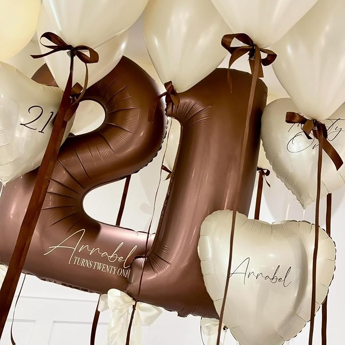 Dark Brown 40 Inch Balloon Number 2, Large Chocolate Brown Foil Number 2 - Image 4