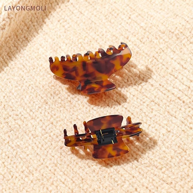 French Hair Claw Clips for Women Grils,4 Inch Strong Hold No Slip Grip Accessories Acetate Material,Not Easily Damaged,Thick or Thin Hair (Amber)