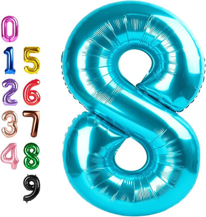 Number Balloons 8 Balloon 40 inch Blue by Enyeopd