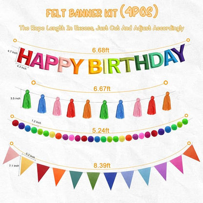 4PCS Pre-Strung Happy Birthday Banner - Image 4