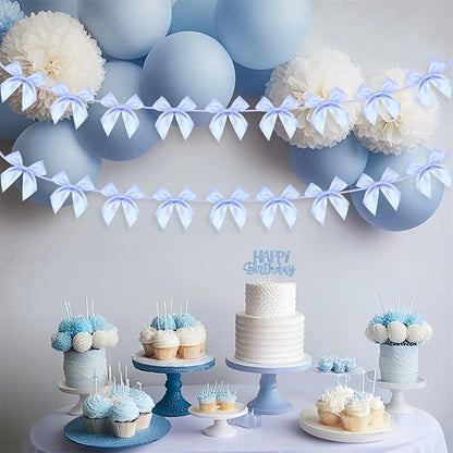 2pcs Bow Garland Banner, Ribbon Bow Party Decorations - Image 2
