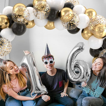 Patimate Black Gold Confetti Balloons Set - Image 7