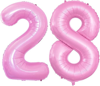 Number 28 Balloons for 28th Birthday Party Decorations, 42 Inch Jumbo Foil by GOER