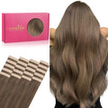 WENNALIFE Tape in Hair Extensions Human Hair, 20pcs 60g 26 inch Light Ash Brown Remy Hair Extensions Straight Skin Weft Extensiones De Cabello Humano