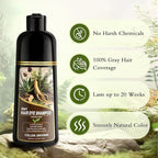 Brown Hair Color 3 in 1 Hair Dye Shampoo for Women Men Gray Hair Coverage, Natural Herbal Ingredients Semi-Permanent Hair Color Shampoo