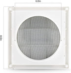 Funmit 6" Louvered Vent Cover 8" x 8" Oversize Outside Dimensions for Exterior Wall Vent Hood Outlet Airflow Vent Dryer Air Vent (White)