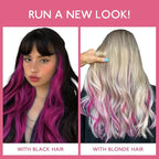 WENNALIFE Violet Clip in Hair Extensions Real Human Hair 35g 6pcs 18 Inch Colored Hair Extensions for Kids Women Colorful Hair Pieces Pop-up Style Straight Extensiones De Cabello Humano Con Clip