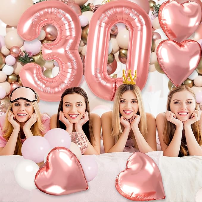 40 inch Rose Gold Birthday Balloons - Image 5