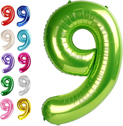 Light Green Number 9 Balloon 40 inch, Birthday Party Balloons Decorations | by Upgesy