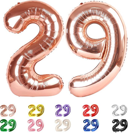 40 Inch Number 29 Balloon for 29th Year Old Birthday Decorations, Rose Gold | by Mluchee
