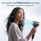 Hair Dryer with 110000 RPM High Speed 1400w Motor for 1-5min Fast Dry, 3 Heat/Cool Wind Level & 49db Low Noise,1.5 Billion Plasma & Travel Blow Dryer