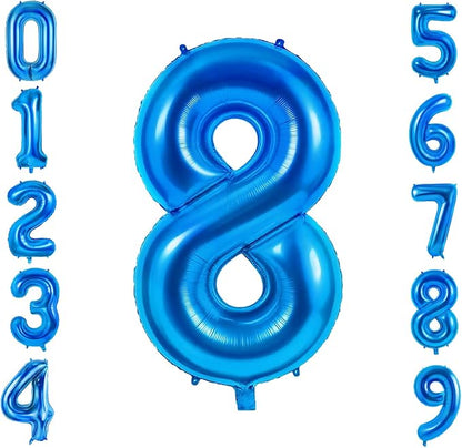 Number 8 Balloons for 8th Birthday Party Decorations, 0-100 Large No.8 Balloons by Joycard