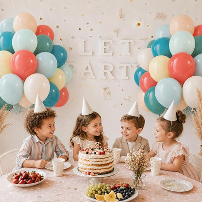 Boho Rainbow Balloons, 12 Inch Retro Colorful Balloons Dusty Blue Sage Green - Image 6