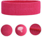 ONUPGO Sweatband Headbands for Men & Women -12PCS Sports Headbands Moisture Wicking Athletic Cotton Terry Cloth Headband for Tennis,Basketball,Football,Gym,Working Out