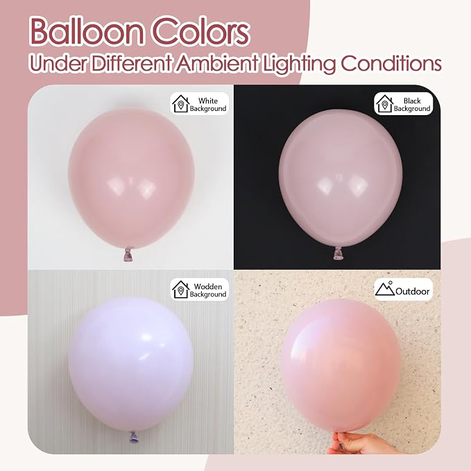 Awenztech 122pcs Pastel Light Pink Latex Balloons in 18 12 10 5 inches | - Image 5