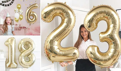 Light Gold Number 47 Balloon 40in White Gold 47 Foil Mylar Digital Balloon | - Image 6