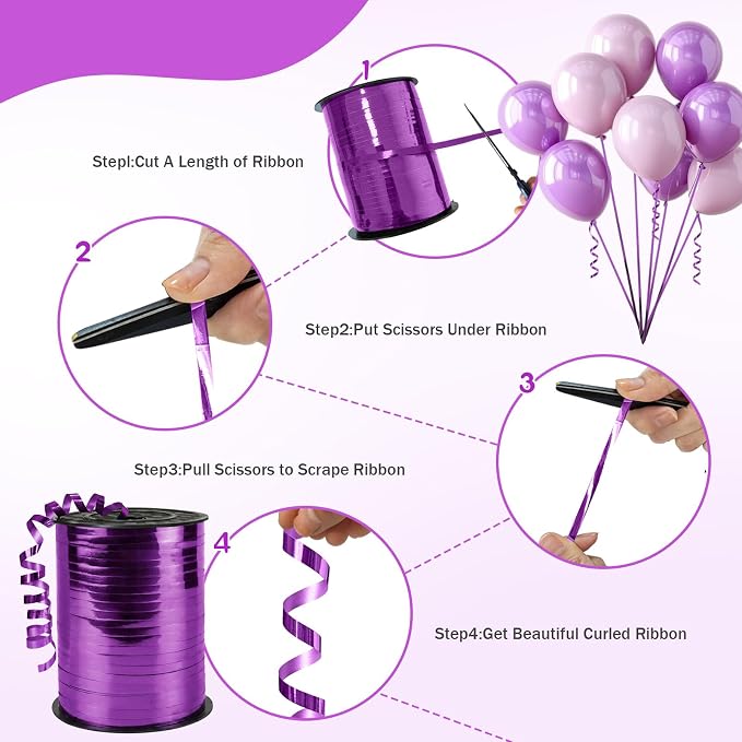 500 Yards Curling Ribbon， Bright Purple Balloon String Ribbon，for Gift - Image 3