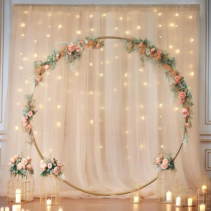 20x8ft Champagne Tulle Backdrop Curtain - Image 8