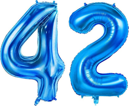 Number 42 Balloons for 42nd Birthday Party Decorations, 0-100 Large No.42 by Joycard