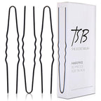 TSB Fura No.1 Professional Black Jumbo Hair Pins Set of 30-3.25 inches, 3x Retention, Vintage Style - Ideal for Weddings & Fashion Events - Comfortable, Non-Slip & Strong Hold