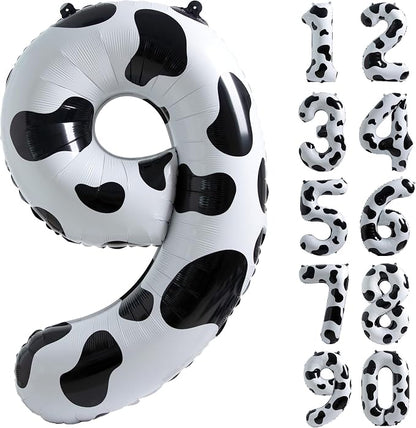Cow Print Number 9 Balloon, Large 40 Inch Cow Number Birthday Balloons | Helium by Exquisitehighqualitypartydecorationstomeetyoureveryneed%EF%BC%81