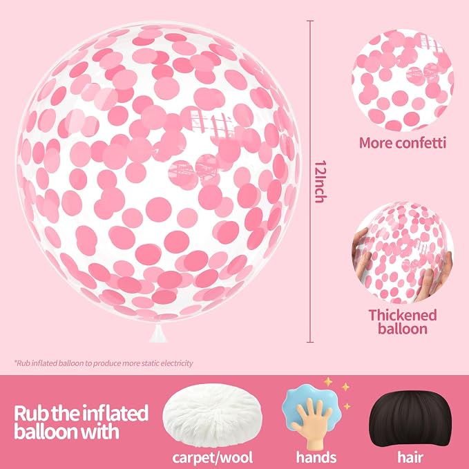 Pink Confetti Balloons - Image 2