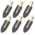 D 6 Pcs Creaseless Hair Clips No Crease Hair Clip Makeup Clips for Women and Girls Flat No Bend Hair Clips for Hairstyling Salon Golden Handle (Black)