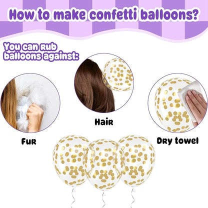 Paready 60pcs Metallic Gold Purple Balloons Set, 12 Inch Pastel Purple - Image 8