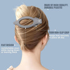 Flat Hair Clips for Women - 6 PCS French Flat Claw Clips Medium Hair Clips for Girls Large Hair Claw Clips for Thick or Thin Hair Strong Hold No Slip Hair Accessories for women (Brown Grey)