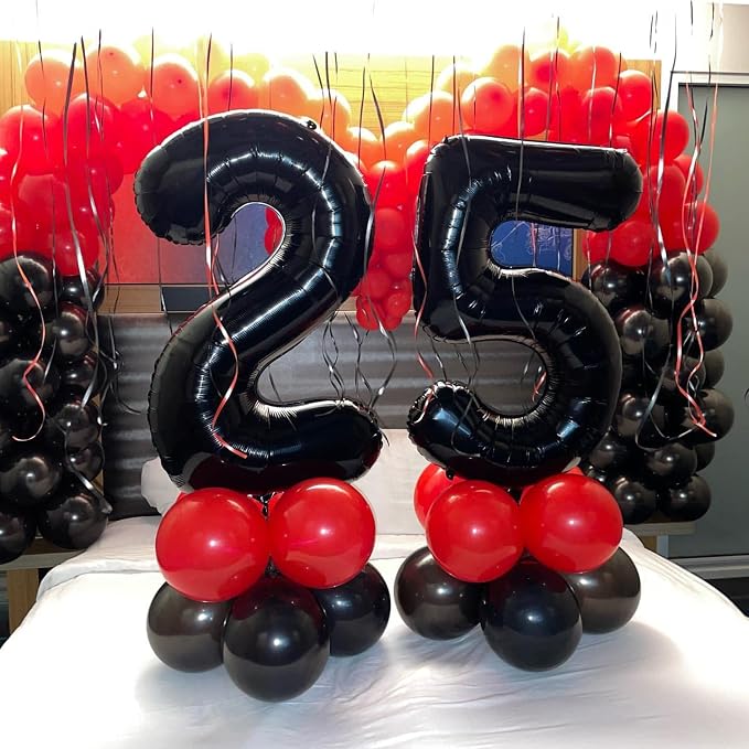 40 Inch Black 15 Number Balloons Giant 15 Balloons Black Birthday Balloons 15th - Image 4