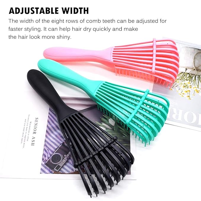 Detangling Brush for Afro/African Hair Textured 3a to 4c Kinky Wavy/Curly/Coily Hair, Knots Detangler Scalp Massage Comb for Women (1 pc, Purple)