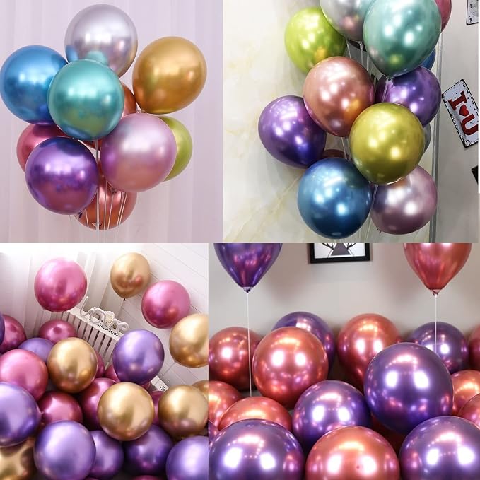 5 inch Metallic Purple Balloons - Image 5