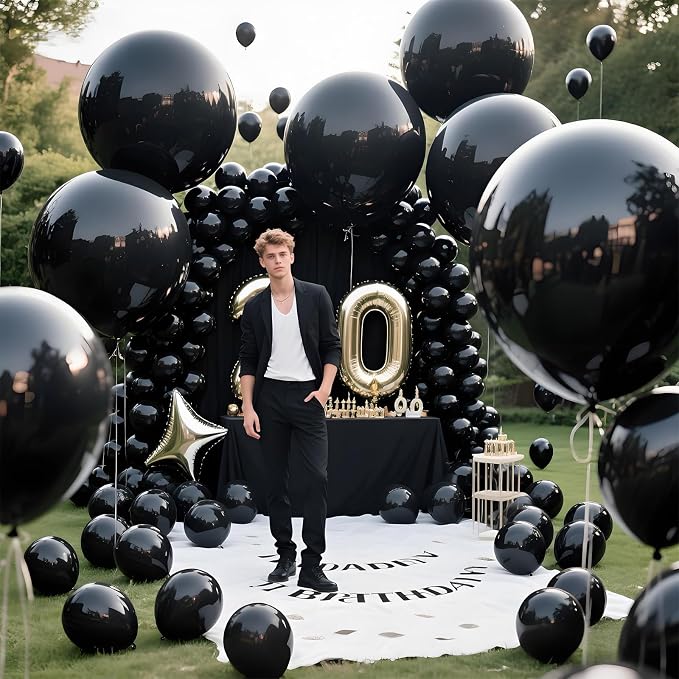 Black Balloons 9pcs 36 Inch Extra Large Big Jumbo Giant Matte Black Latex - Image 5
