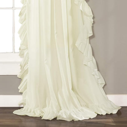 Lush Decor Reyna Ruffle Window Curtain Panel Set, Ivory - Image 4