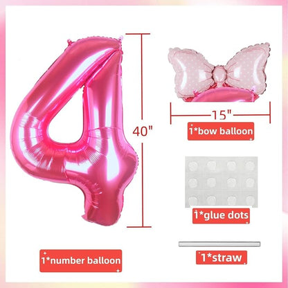 40 inch Pink Number 4 Balloon - Image 6
