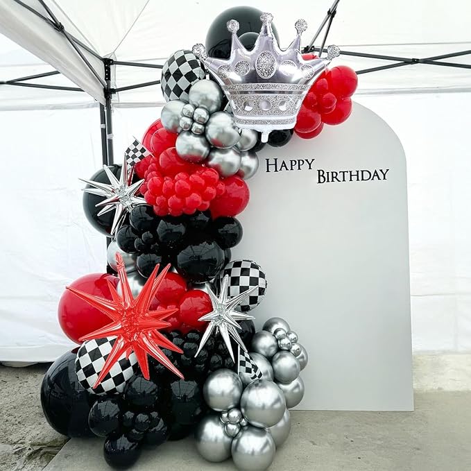 Red and Black Balloons Arch Kit - Image 3